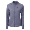thumbnail image 2 of Women's Cutter & Buck  Heather Navy Cleveland Indians Cooperstown Collection Adapt Eco Knit Hybrid Recycled Full-Zip, 2 of 3
