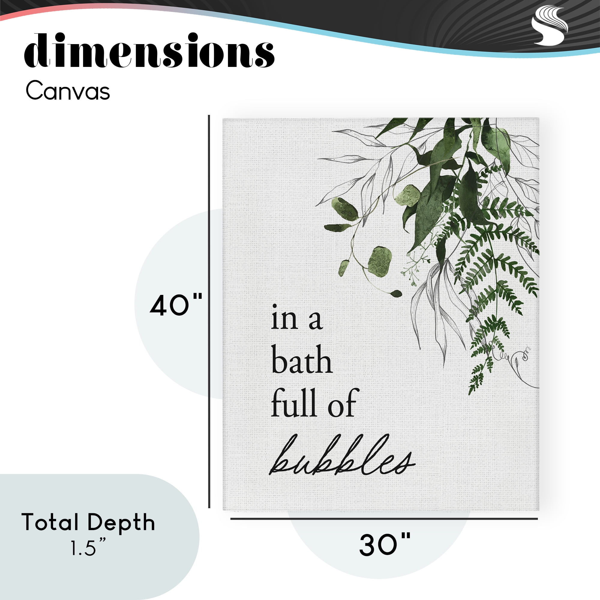 Forest Foliage Bubble Bath Canvas Wall Art, design by Lettered and Lined