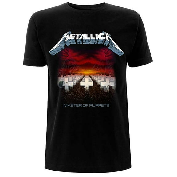 Men's Metallica Master of Puppets Tracks (Back Print) Slim Fit T-shirt XX-Large Black