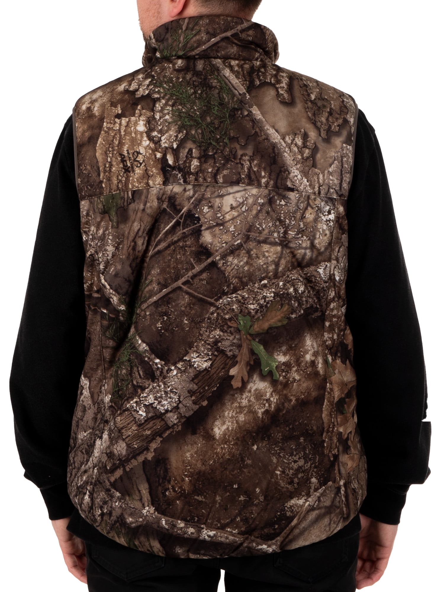Realtree Men's Reversible Camo and Blaze Full-Zip Hunting Vest, Realtree APX, XL