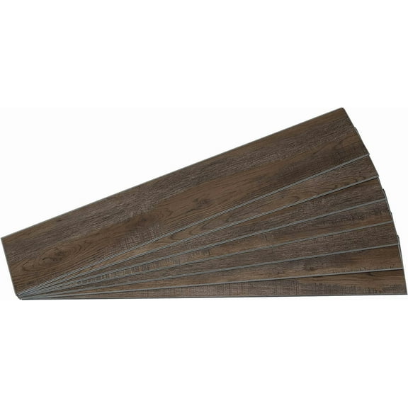 Palisade 46.7 in. x 7.2 in. Vinyl Interlocking Wall/Backsplash Planks in Oak Mocha (7 Pack)
