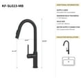thumbnail image 6 of Bothwa Home KF-SL023-MB 19-Inch Talia Kitchen Faucet in Matte Black Finish, 6 of 7