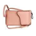 thumbnail image 4 of pitrice Women Phone Bag Adjustable Shoulder Mobile Purse Leather Decoration Card Wallet Pouch, Pink, 4 of 8