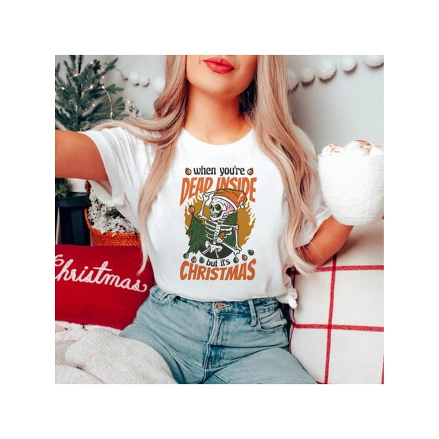 Trendy Skeleton Pattern Casual Women's T-Shirt Short Sleeve Fashion Women's Printed Pattern T-ShirtFCamisetas para mujer, lindas camisetas con estampado gráfico, de manga corta, estilo casual, para ve