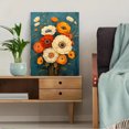 thumbnail image 5 of Qisvanset 12x16 Inch Framed Canvas Wall Art Be Still Psalm Retro Flower Market Blue Religious Verse Gift Wall Art, 5 of 8
