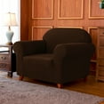 thumbnail image 3 of Subrtex Stretch 1-Piece Textured Grid Armchair Slipcover, Chocolate, 3 of 7