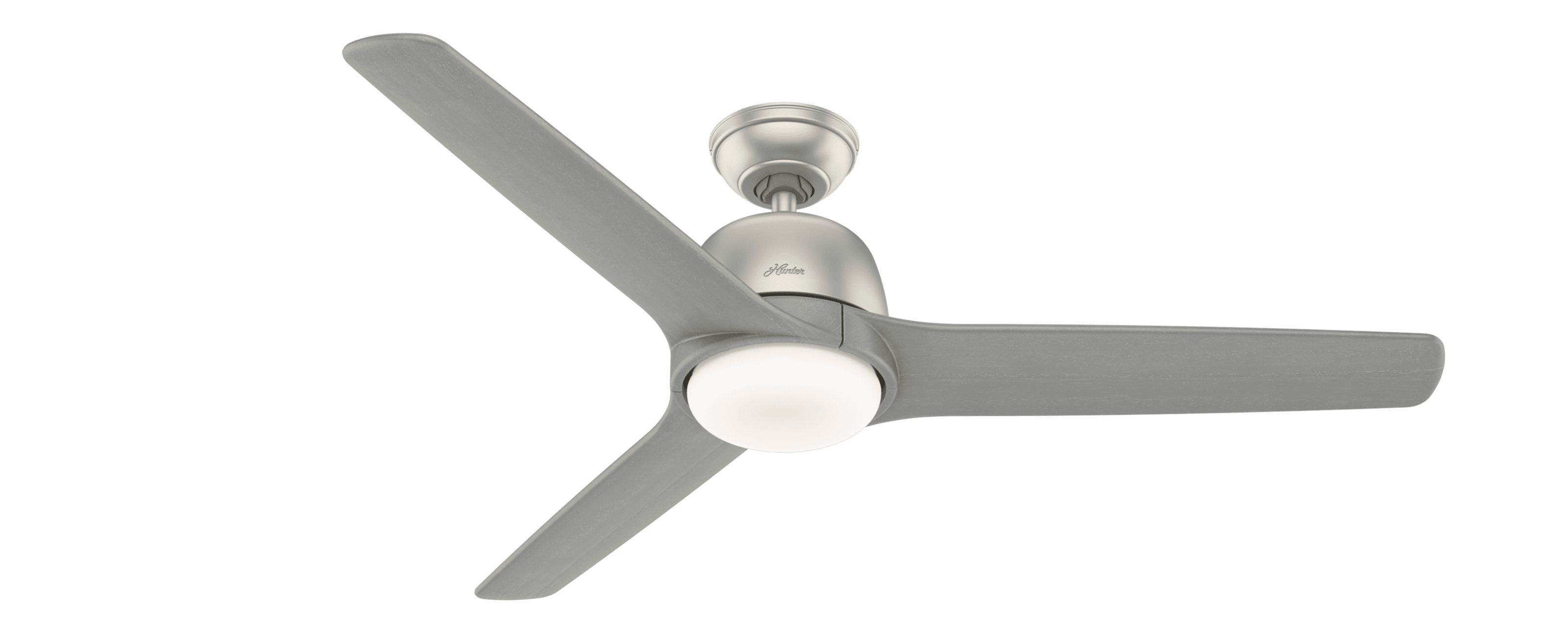 Hunter 54" Norden Matte Nickel Ceiling Fan with Light Kit and Remote