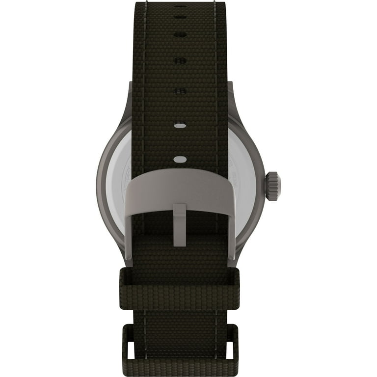 Timex Men s Classic Sport Expedition Scout Watch 40mm Black Dial Gray Case Green Fabric Strap Walmart