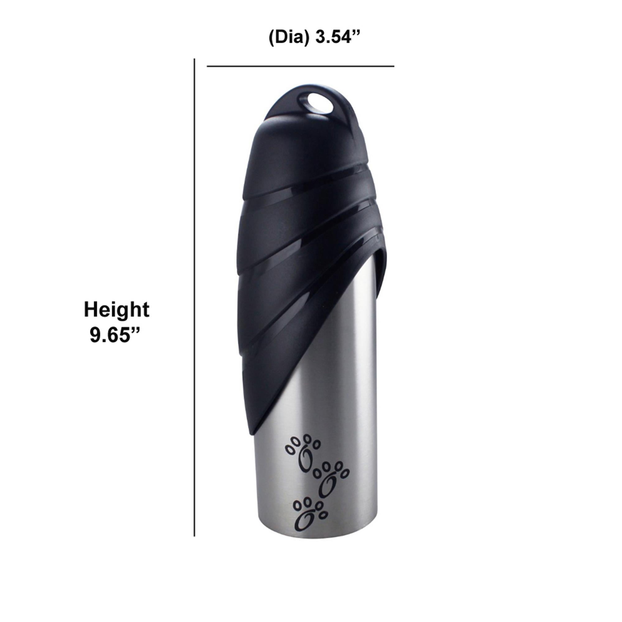 Pefilos 25.36 OZ Stainless Steel Dog Water Bottle, Portable Convenient Dog Water Dispenser, Puppy Trave Bowl Perfect Size for Small Dog Breeds, Silver and Black M Pefilos 25.36 OZ Stainless Steel Dog Water Bottle, Portable Convenient Dog Water Dispenser, Puppy Trave Bowl Perfect Size for Small Dog Breeds, Silver and Black M