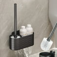 Qocolhg Toilet Bowl Brush Holder Set, Toilet Brush Set with Ergonomic Design, Compact Size
