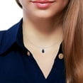 thumbnail image 3 of Lab-Created Sapphire Oval Solitaire Pendant In 14k White Gold, 3 of 4