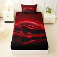 thumbnail image 3 of Manfei Sports Car Twin Sheets,Red Neon Light Print Bedding,3pcs,1 Fitted Sheet and 1 Pillowcase, 3 of 6