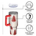 thumbnail image 4 of Red Christmas Tree Pattern Tumbler with Handle and Lid,40oz Double Wall Vacuum Insulated Tumbler,Cups Gift for Women and Men, 4 of 7