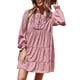 thumbnail image 4 of Vestido, Vestido De Manga Larga, Dobladillo Con Volantes, Cintura Alta, Corbata, Cuello En V Para Ir De Compras Para Dama ANGGREK  Otros, 4 of 8