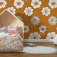 thumbnail image 4 of 1 Roll, Orange Big Flower Print Thick Moisture-proof Wall Sticker, Waterproof Self-adhesive Home Decoration Wallpaper, Creative Floral Pattern Wall Adhesive Roll For Home Decor, Room Decor, 4 of 4