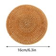 thumbnail image 3 of Natural Hand Woven And Rattan Circular Straw Suitable For Tea Cup Rattan Cup Bottom Plate And Tableware Insulation Heat Pad Home Kitchen Life Coffee Dinner Mats Hard Dinner Place Mats for 4 Table, 3 of 7