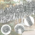 thumbnail image 6 of Ayieyill 33ft Tinsel Garland Hanging Christmas Tree Garland for Christmas Tree Decorations Indoor, Silver, 6 of 7