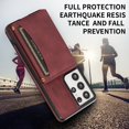 thumbnail image 4 of Dteck Case for Samsung Galaxy S21 Ultra 6.8-inch,Shockproof Rubber Case Card Holder Wallet Hybrid Leather Kickstand Protector Lightweight Cover for Galaxy S21 Ultra,Winered, 4 of 6