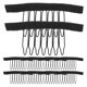 thumbnail image 4 of Peines para pelucas, 50 piezas de pinzas de 7 dientes, dientes de acero con tela, peines para postizos, accesorios para pelucas, herramientas negras., 4 of 6