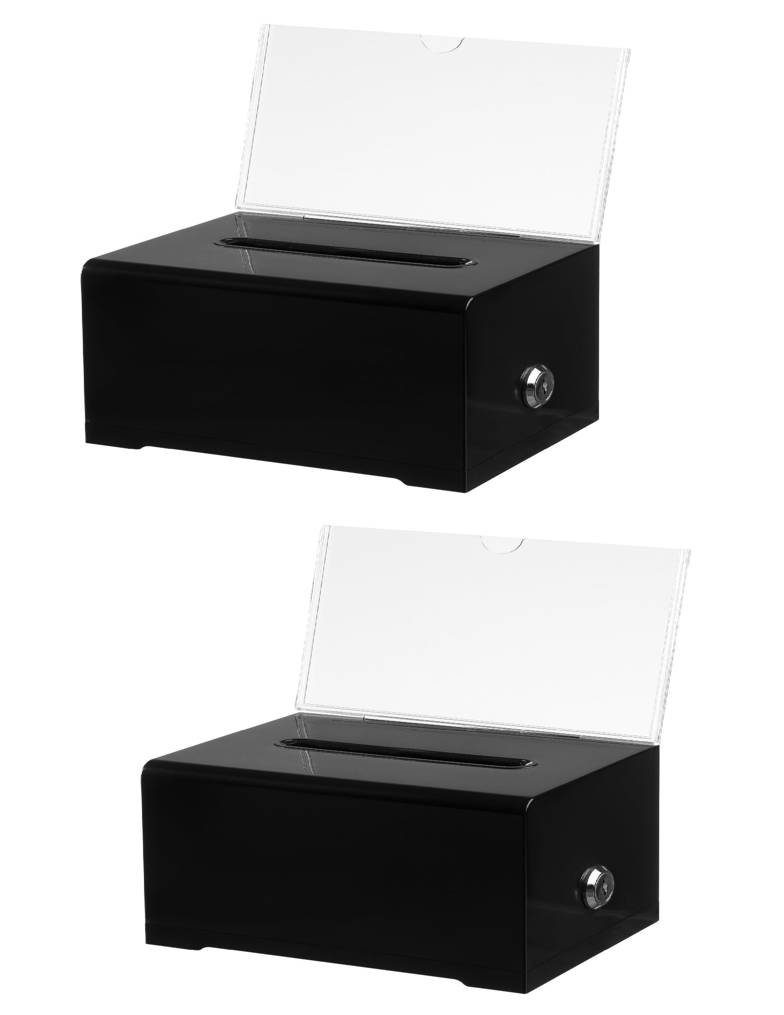 AdirOffice Acrylic Locking Suggestion Box, Black, (2Pack)