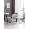 thumbnail image 5 of Modern Velvet Dining Chair Set of 2, Funky Barrel Accent Chairs, Upholstered Armchair Comfy Side Chair for Kitchen Living Room Dining Room, Gray, 5 of 8