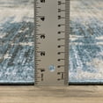 thumbnail image 3 of 8' X 11' Blue Grey Ivory Light Blue And Dark Blue Abstract Power Loom Stain Resistant Area Rug With Fringe, 3 of 10
