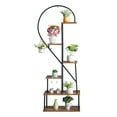 thumbnail image 1 of Zimtown Half Heart Plant Holder Stand, 6 Layer Metal with Wood Flower Stand, Black, 1 PCS, 1 of 8