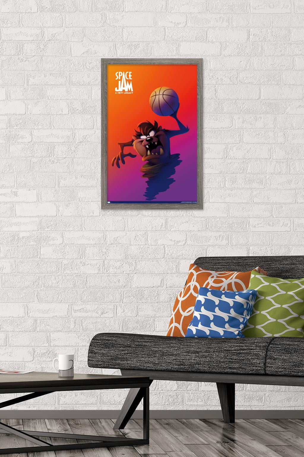 Space Jam: A New Legacy - Tasmanian DeVil One Sheet Wall Poster, 14.725" x 22.375", Framed