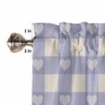 thumbnail image 4 of Purple Plaid Valances for Windows Farmhouse Kitchen Curtains Valances Rod Pocket Valance Curtains for Kitchen Windows Country Cute Love Pastoral Heart Lattice Window Valances for Bathroom 60"x18", 4 of 6
