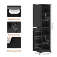 thumbnail image 7 of Hiphuta 71" Tall Narrow Bathroom Storage Cabinet, Slim Bathroom Storage Tower with Adjustable Shelves & Door Shelves, Narrow Cabinet with Doors for Small Spaces, Black, 7 of 7