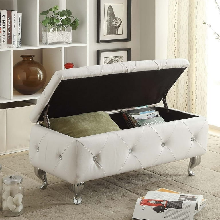 Ac pacific upholstered tufted storage deals bench