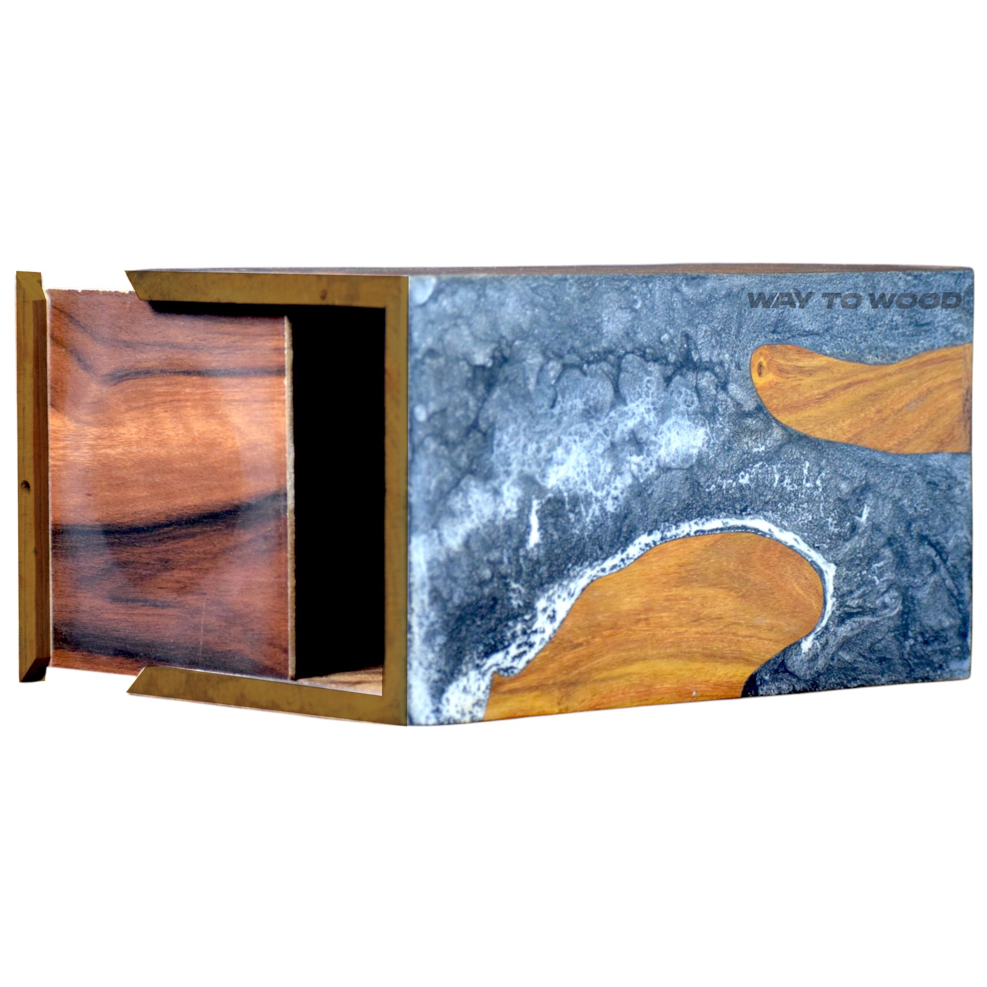 Wooden Urns for Human Ashes Adult Male, Female - Handmade Wooden Resin Urns for Burial & Home Memorial - Personalized Cremation Urn - Decorative Urn Box for Pet Ashes