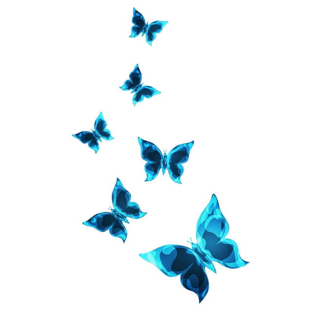 6 uds. Calcomanías de pared de mariposas luminosas, arte de pared colorido, decoración de mariposas, calcomanías de pared que brillan en la oscuridad para niños, niñas, dormitorio, baño, azul