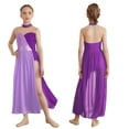 thumbnail image 1 of Jizyo Robe de Danse Sans Manches pour Filles à Sequins Color Block Costume de Danse Lyrique Tenues de Ballerine Violet 12, 1 of 4