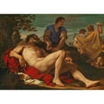 thumbnail image 2 of Aureliano Milani 14x11 Black Ornate Wood Framed Double Matted Museum Art Print Titled: The Drunkenness of Noah, 2 of 5