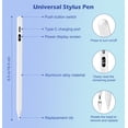 thumbnail image 6 of MoKo Stylus Pens for Touch Screens with Power Display, Fast Charge iPad Pencil for Apple iPad iPhone Android Tablets Samsung Lenovo Smart Phone,Universal Stylus Capacitive Screen Pencil, White, 6 of 8