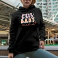 thumbnail image 2 of Fur Baby Mama feat. a Paw, Groovy Text Art Merch Gift, Black Hooded Sweatshirt or Hoodie, 3XL, 2 of 5
