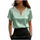 thumbnail image 1 of Eres Más Que Una Camisa de Puntuación de Prueba Moda de Verano de Mujer Color Sólido Casual Cuello en V Top de Manga Corta Mujeres Tops de Verano Casual, 1 of 5