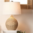 thumbnail image 2 of Maklaine 1-Light Rattan & Linen Table Lamp in Natural/White Finish, 2 of 5