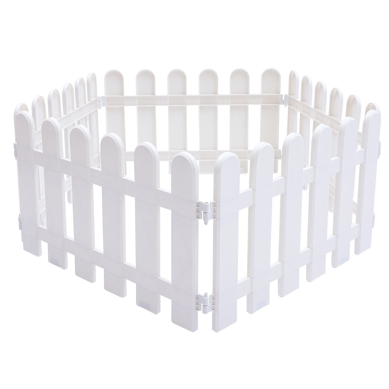 HONMEET White Plastic Garden Edging Panels, 5 Pieces Landscape Path Borders for Outdoor Yard and Lawn Decoration