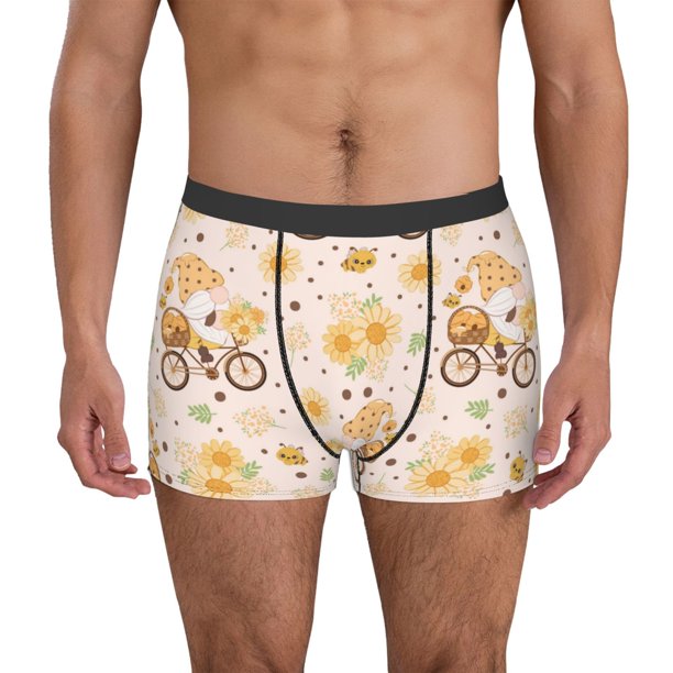 Balery Cute Bee Gnome Calzoncillos bóxer para hombre, ropa interior de algodón suave y transpirable con cinturilla de nailon-XX-Large