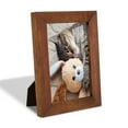 thumbnail image 2 of Grooved 4 in. x 6 in. Walnut Picture Frame Set (Set of 4), 2 of 6