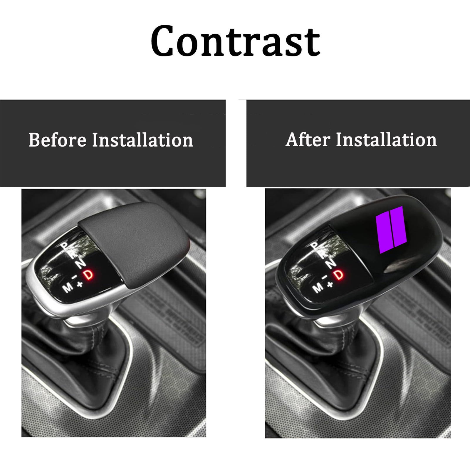 Gear Shift Knob Head Cover Trim For Dodge Challenger Charger Interior Decoration Accessories 2015-2024 / Durango 2016-20243 ABS -Challenger War Horse-Shift knob(all inclusive)-Black Purple Label
