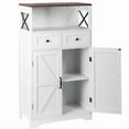 thumbnail image 2 of ZENY 42.5" Storage Cabinet with Drawers and Shelves, Kitchen Pantry Storage Cabinet for Dining Living Room Home Office White, 2 of 5