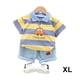 thumbnail image 5 of Guardurnaity estilo informal para niños, patrón de rayas, cuello vuelto, camisa, pantalón, conjunto de fiesta, niños, niñas, Tops, conjuntos de ropa Amarillo 110cm, 5 of 6