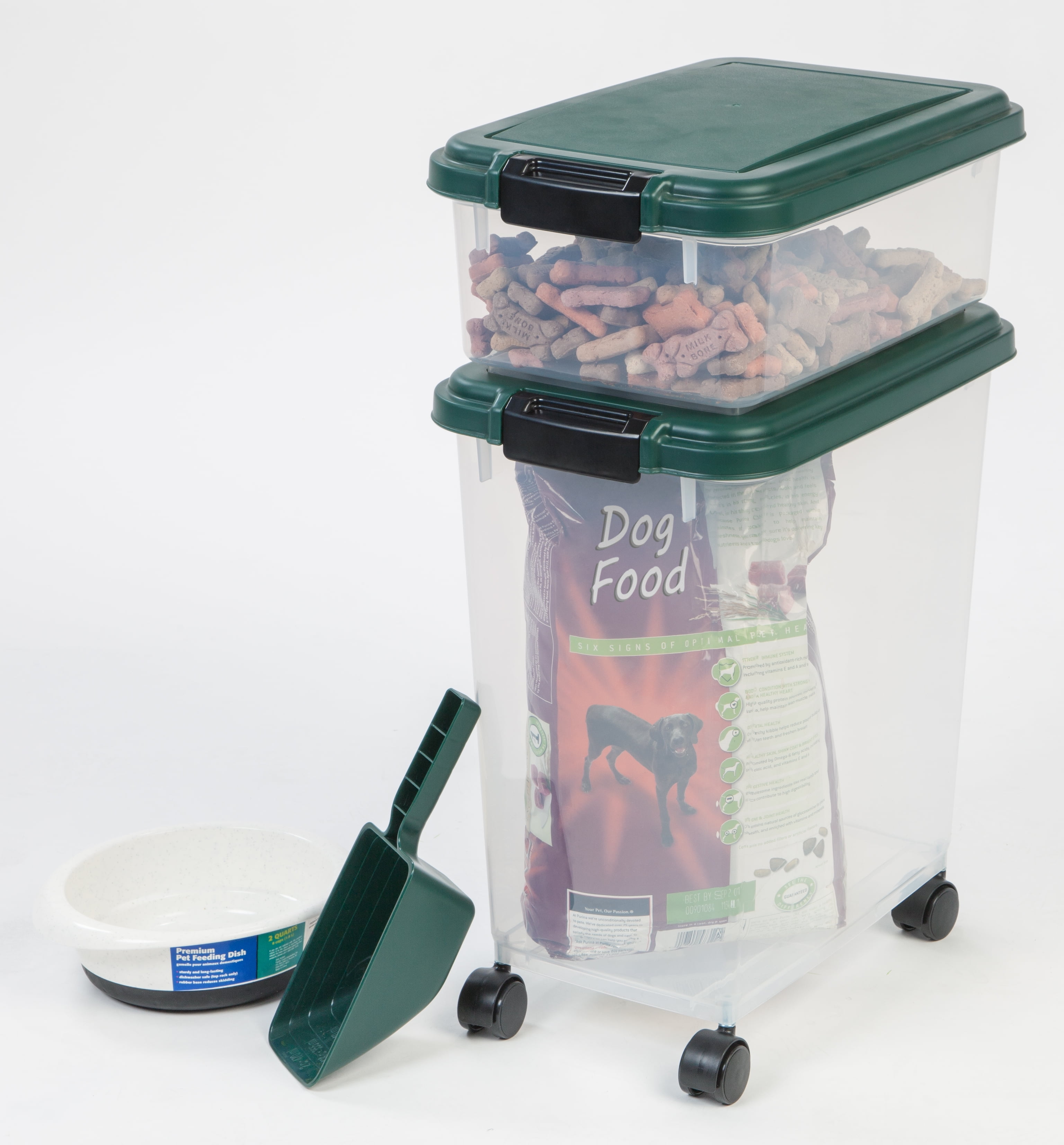 KindTail Light Green Portable Food Storage Dog Bowl, 3.75 Cups