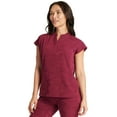 thumbnail image 4 of Healing Hands Scrub Top for Women Modern Fit Tee with 2 Pockets, Moisture Wicking, 360° Stretch and Quick Dry Fabric Plus Size 2352, 3XL, Wine, 4 of 7