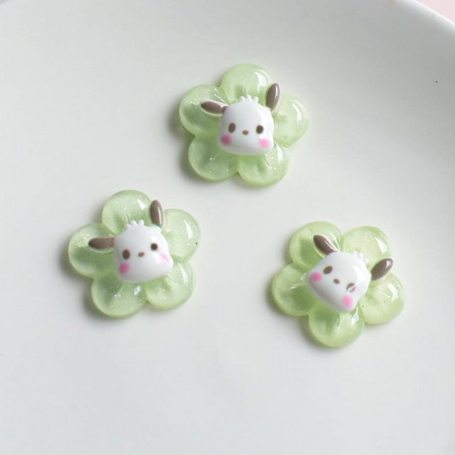 Venta al por mayor, accesorios de decoración de diamantes de imitación de resina con flores de Sanrios Kitty de dibujos animados rosas, suministro de dijes para decoración de uñas Kawaii 3D