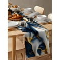 thumbnail image 3 of Navy Blue Marble Table Runner Gold Modern Art Tablerunners 14 x 72 Inch, Table Decorations Tabletop Scarf for Summer Gathering Holiday Farmhouse Kitchen Dining Decor, 3 of 6