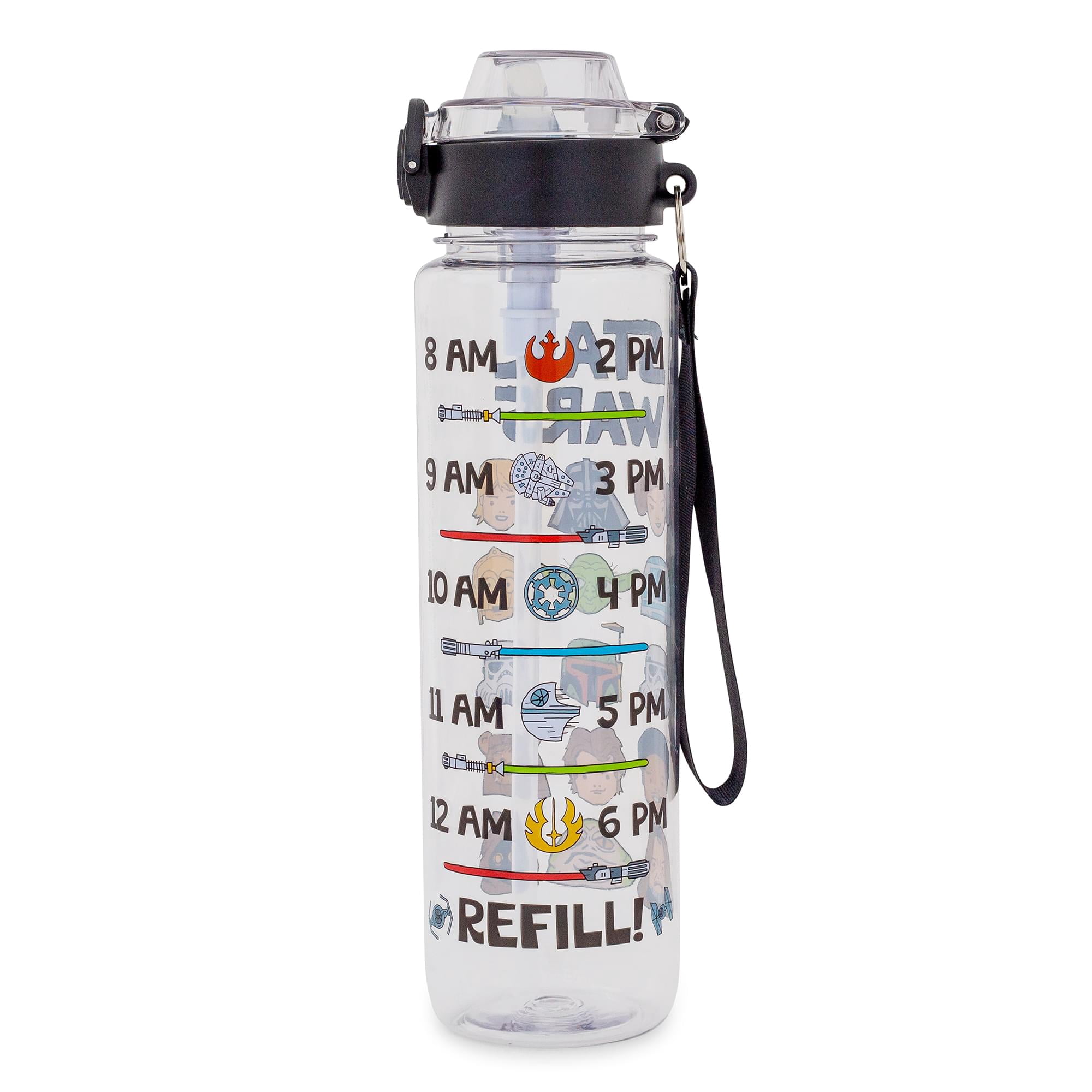Star Wars 888910 33 oz Star Wars Cartoon Characters Water Bottle with Strap